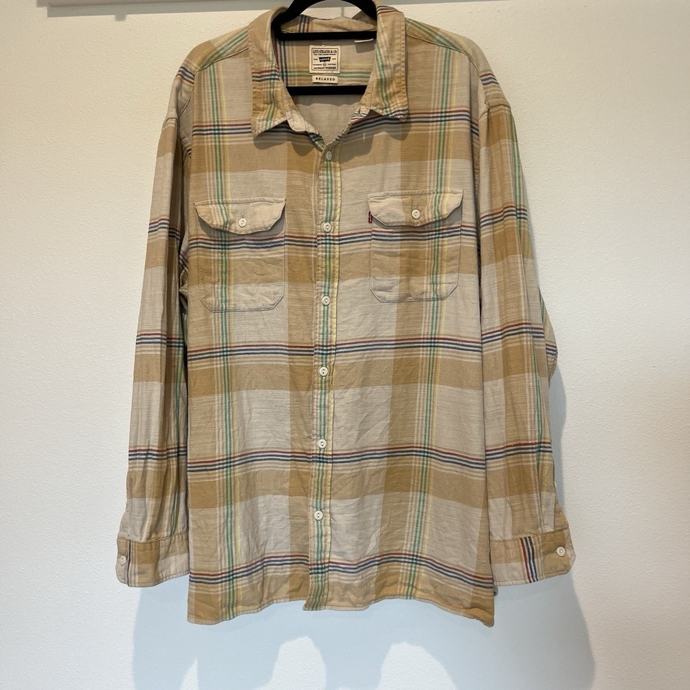 Levi's Strauss & Co. Jackson Worker Overshirt 100% Cotton Plaid Flannel Size XXL